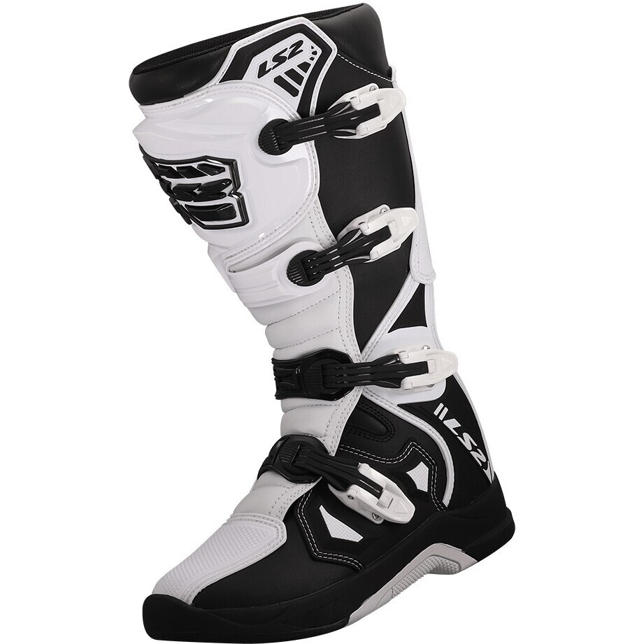 LS2 RAPTOR MAN Motorradstiefel Schwarz Weiß