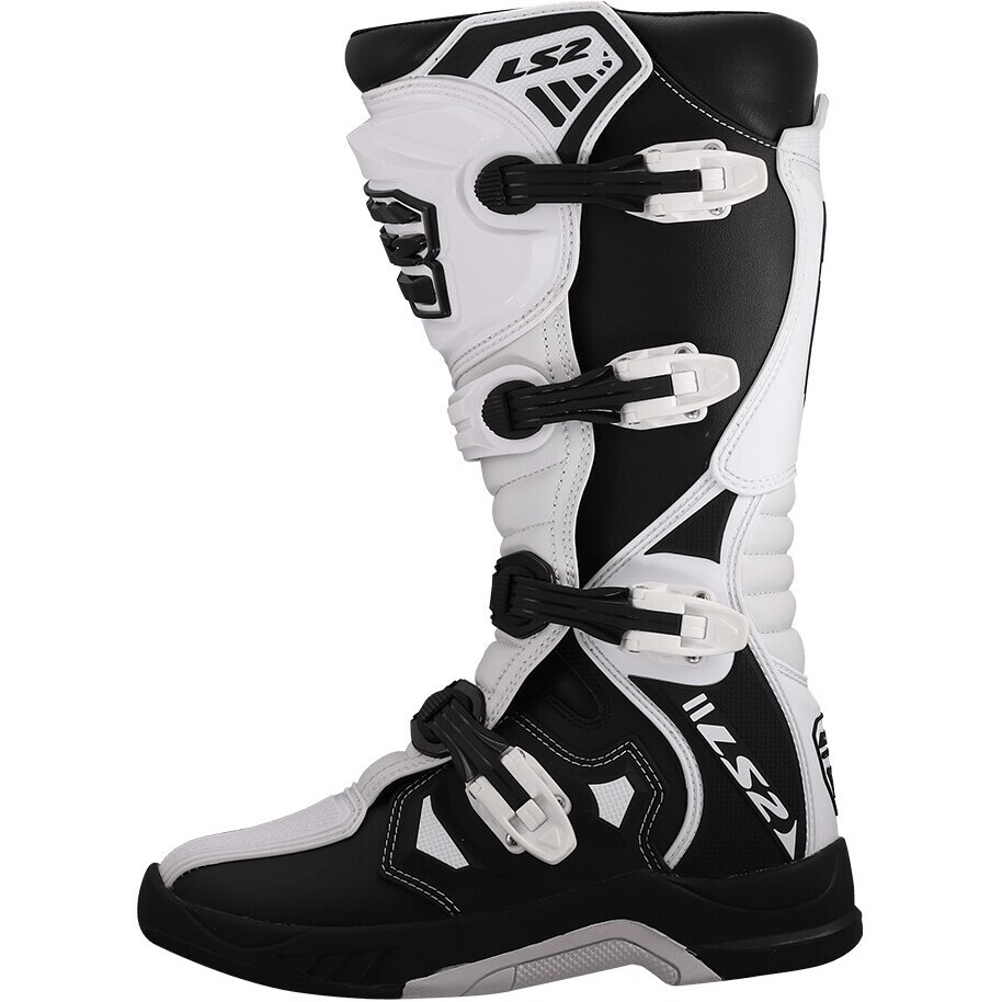 LS2 RAPTOR MAN Motorradstiefel Schwarz Weiß