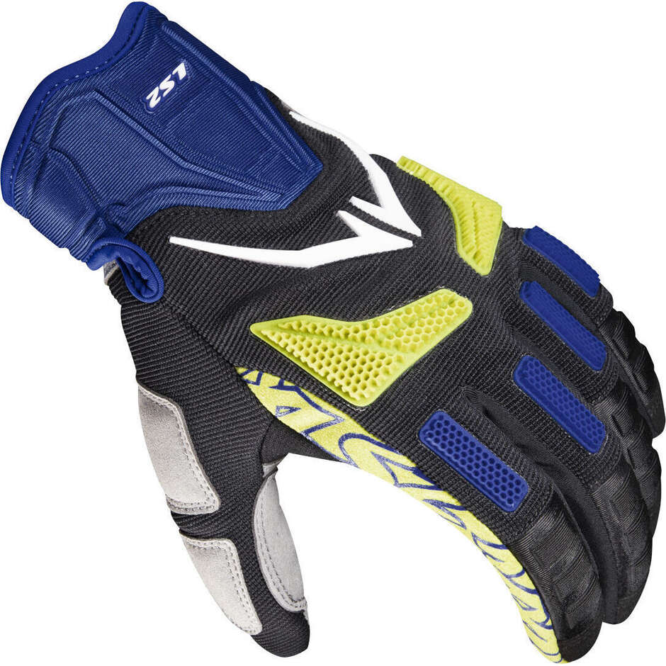 LS2 RAVIN MAN Motorcycle Gloves Blue Yellow H-Vision