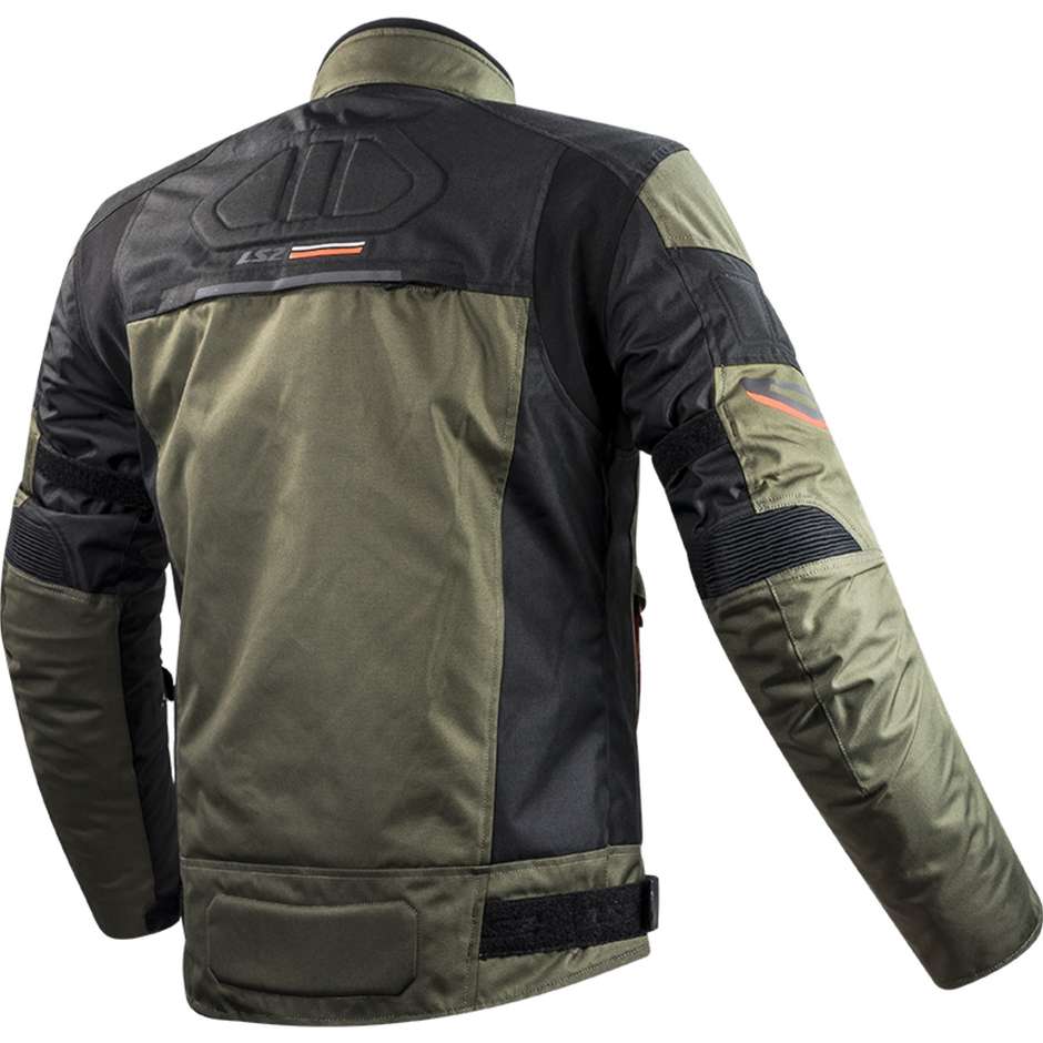 Ls2 Shadow Removable Black Olive Fabric Motorcycle Jacket
