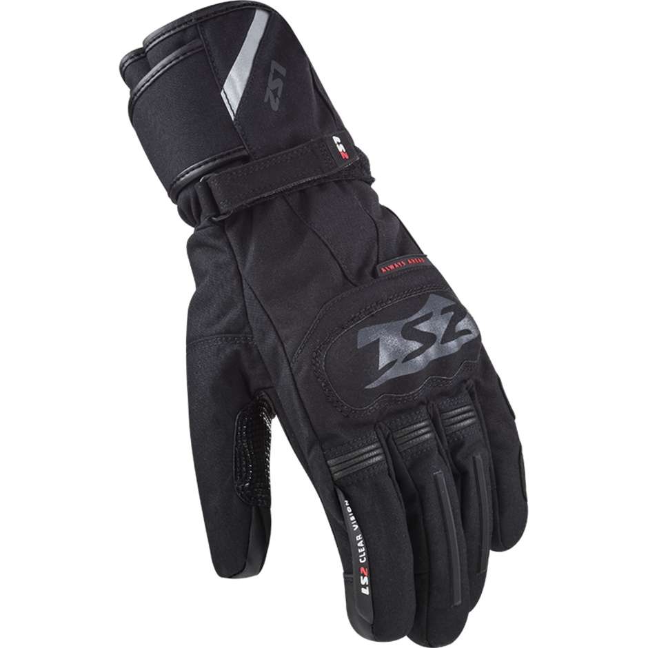 LS2 Snow WP Black Winter Motorcycle Gloves
