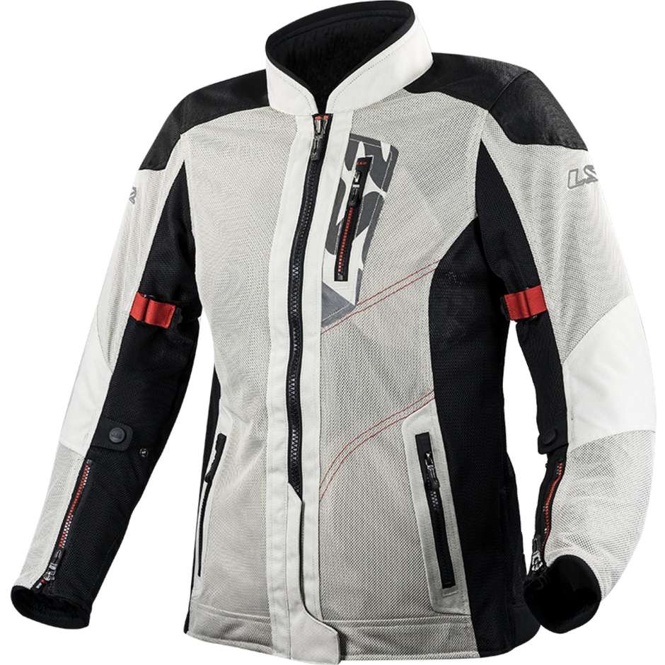 LS2 Summer Technical Motorcycle Lady Alba Jacket Light Gray Certified