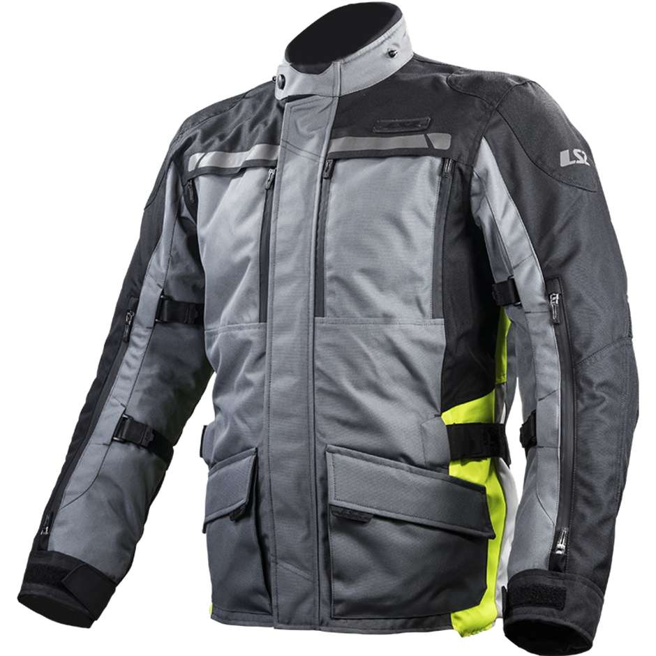 LS2 technical motorcycle jacket Lance Man WP Triple Layer Certified Yellow Gray