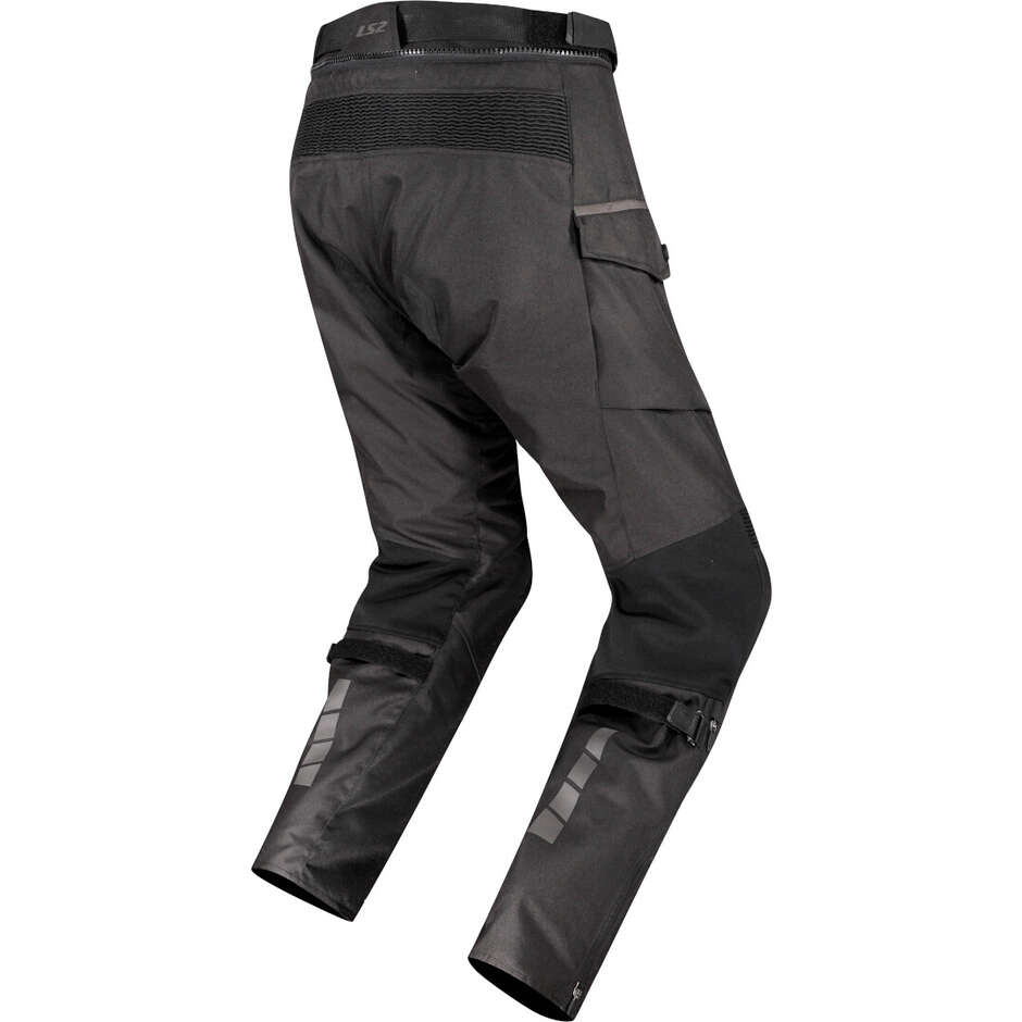 LS2 TRAVEL MAN Motorradhose Dunkelschwarz Grau