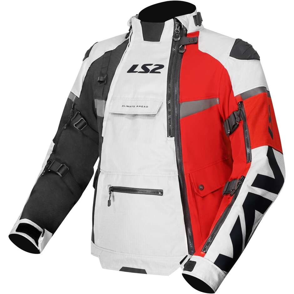 LS2 X-MASTER MAN Motorradjacke Schwarz Grau Rot