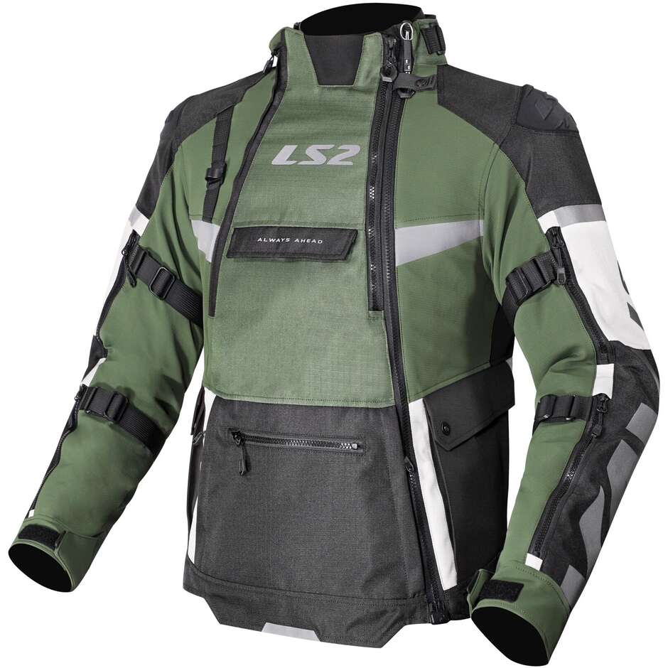 LS2 X-MASTER MAN Motorradjacke Schwarz Grün Grau