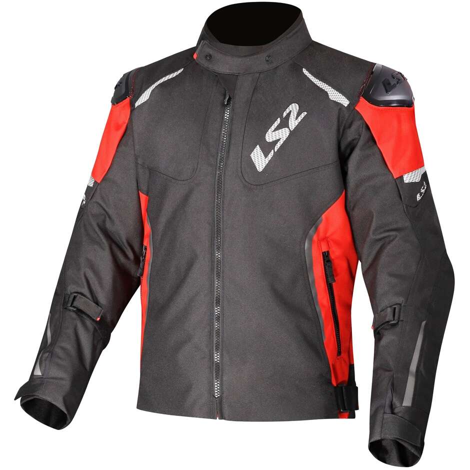 LS2 ZOOM MAN Motorradjacke Schwarz Rot