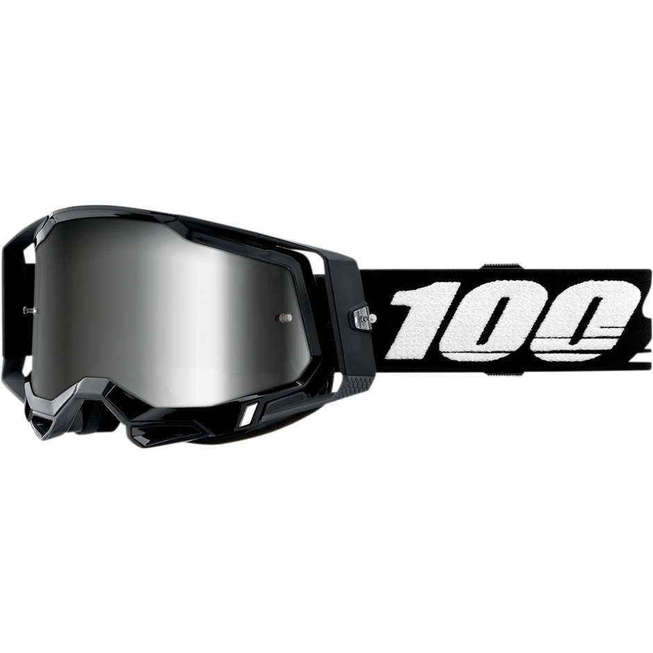 Lunettes de moto Cross Enduro 100% RACECRAFT 2 lentille miroir noir argent