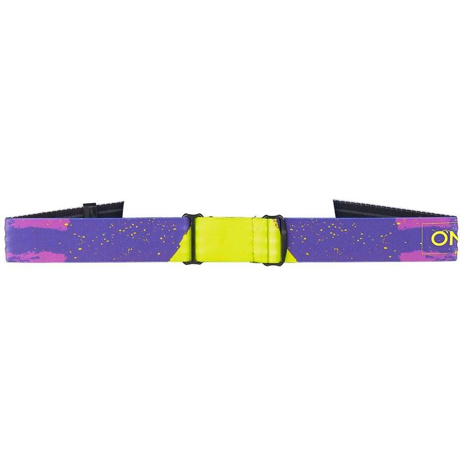 Lunettes de moto enduro Oneal B-22 PAINT Violet Jaune Croix