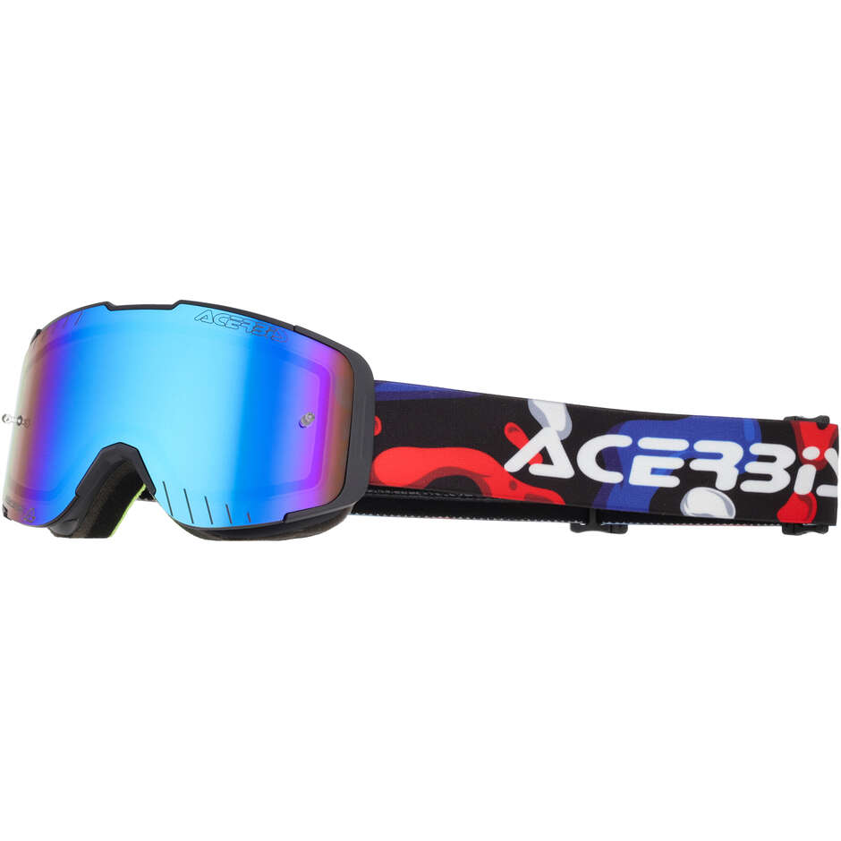 Lunettes de motocross ACERBIS VANGUARD KID MIRROR pour enfants, noir/bleu