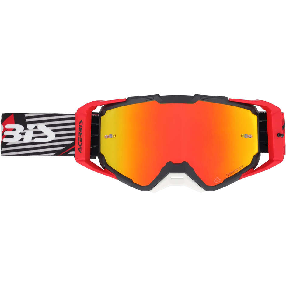 Lunettes de motocross ACERBIS VITRION MIRROR Noir/Rouge
