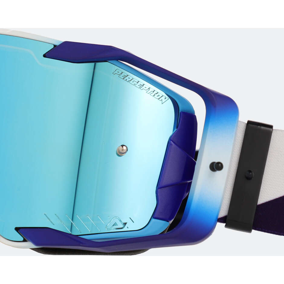Lunettes de motocross ACERBIS VORTEX MIRROR blanches et bleues