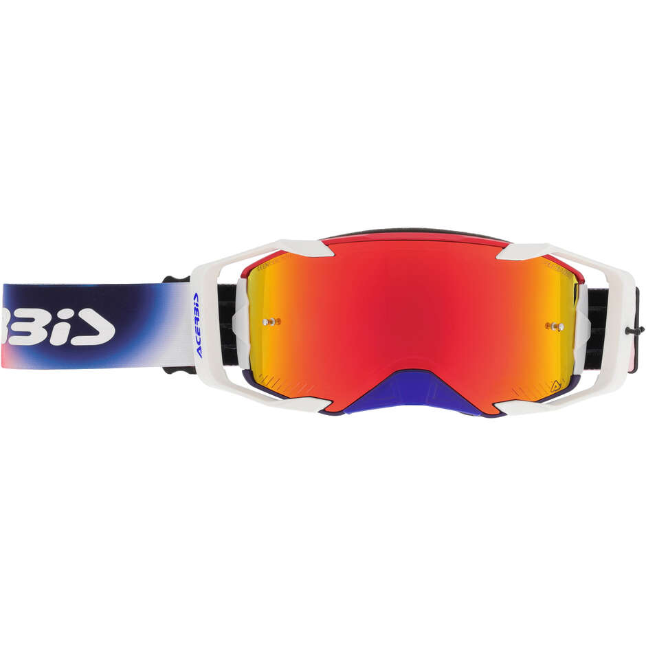 Lunettes de motocross ACERBIS VORTEX MIRROR bleues et rouges