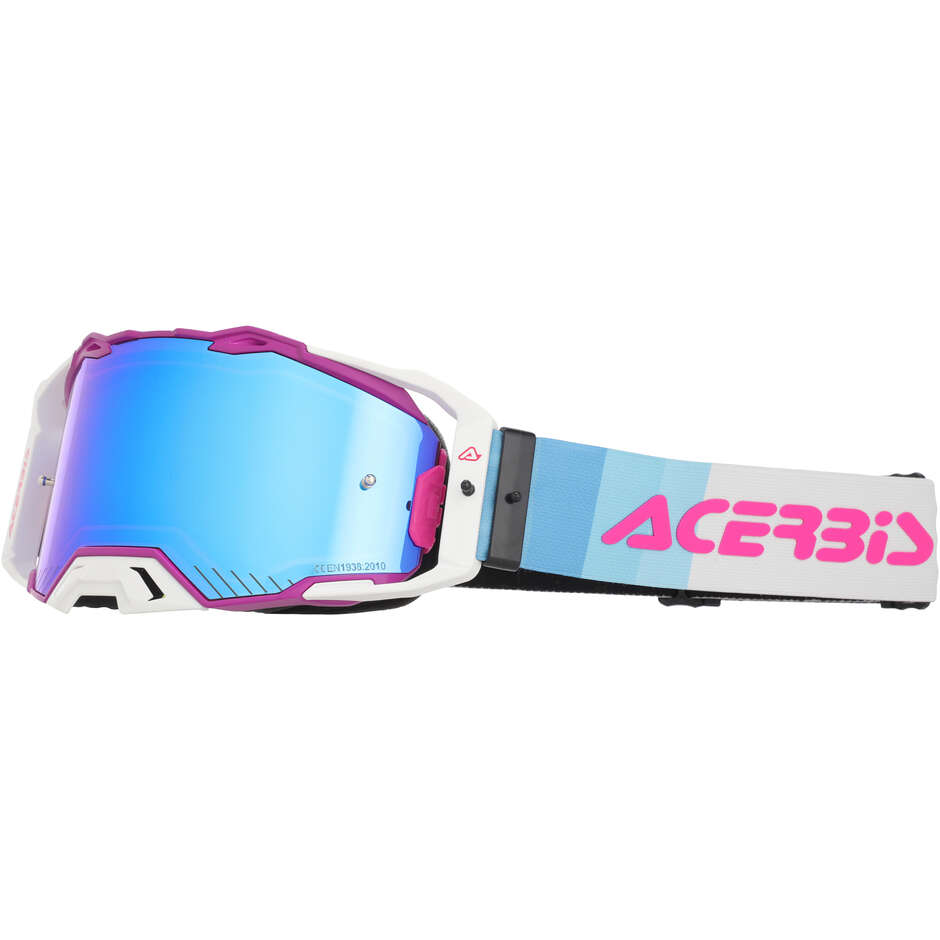 Lunettes de motocross ACERBIS VULCAN MIRROR jaune violet/blanc