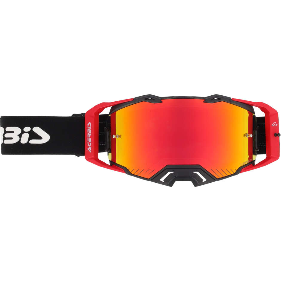 Lunettes de motocross ACERBIS VULCAN MIRROR jaunes, noires et rouges