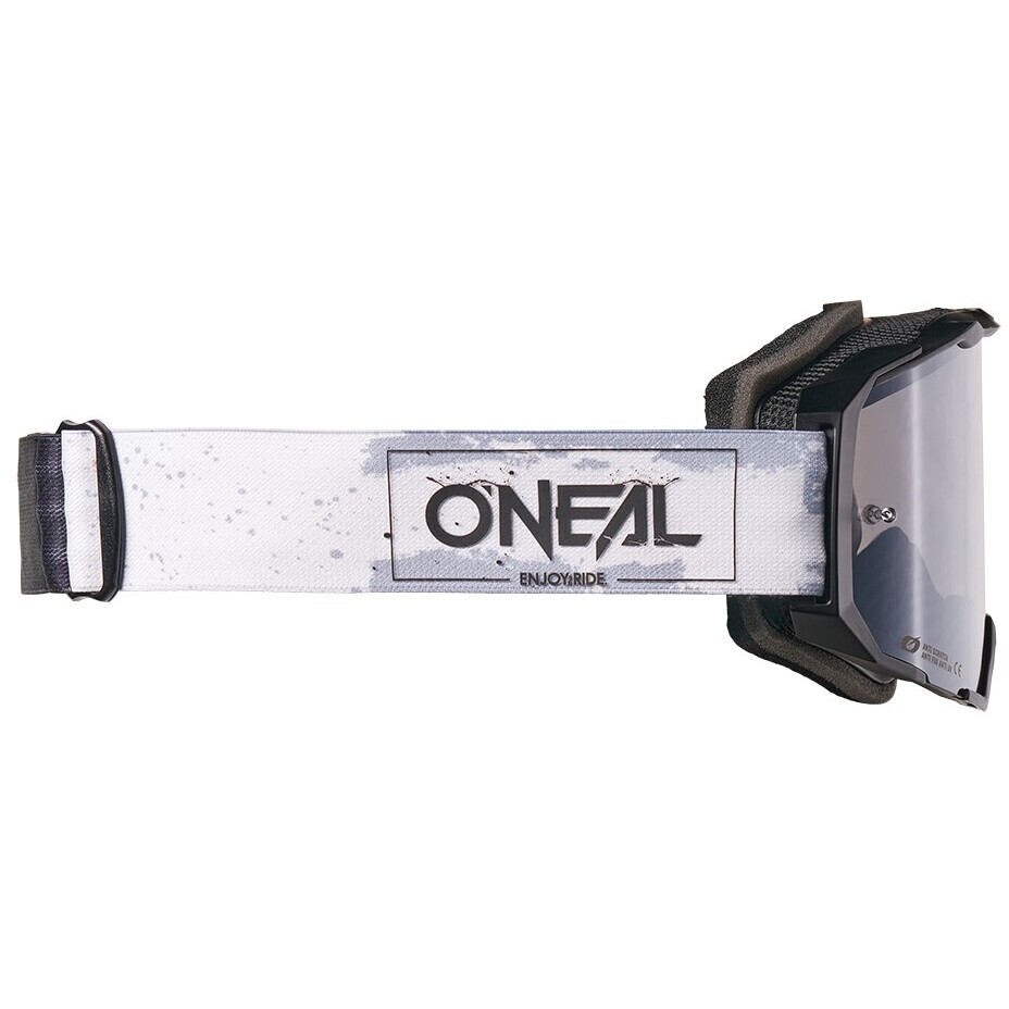 Lunettes de motocross enduro Oneal B-22 Paint blanches et noires
