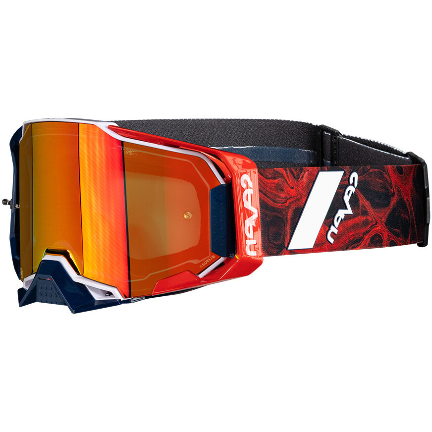 Lunettes de motocross SEVEN 100% ARMEGA ONYX avec verres miroir rouges