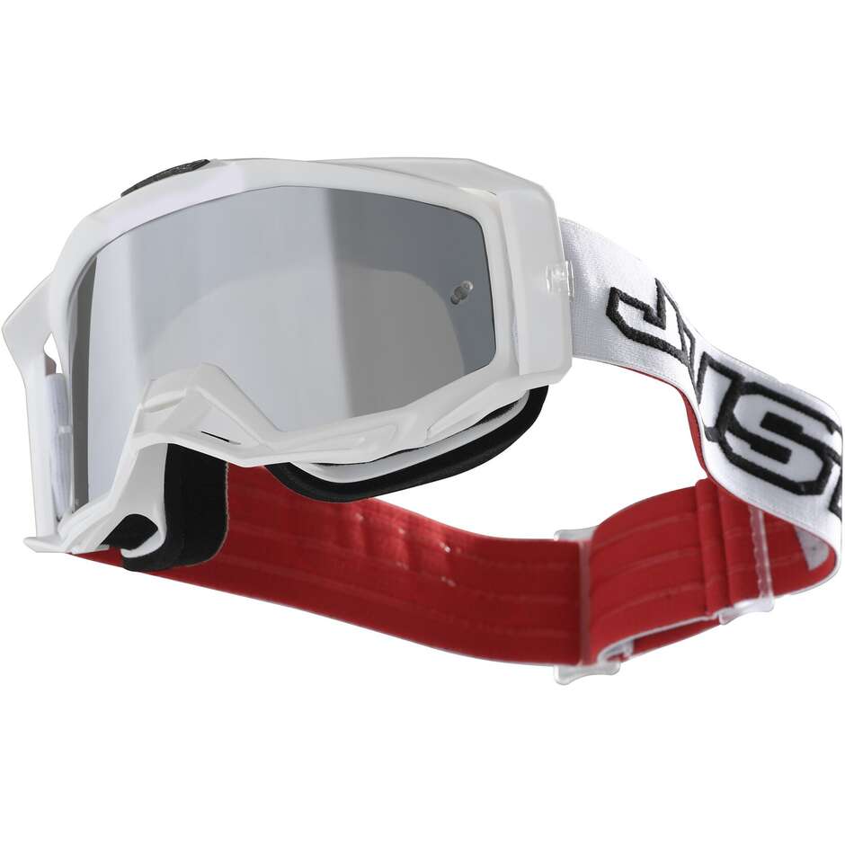 Lunettes Moto Cross Enduro Just1 Iris 2.0 Solid White Clear Lens