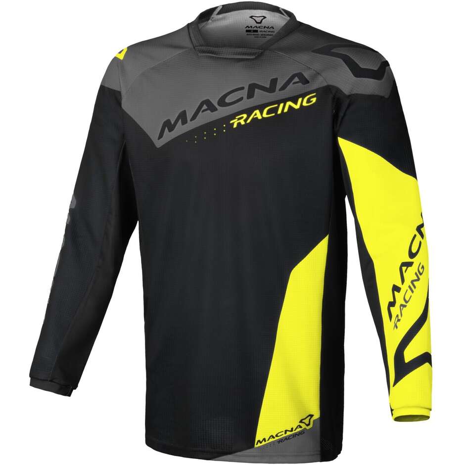 Macna Backyard-1 Motocross-Trikots Schwarz Fluo Grau Gelb