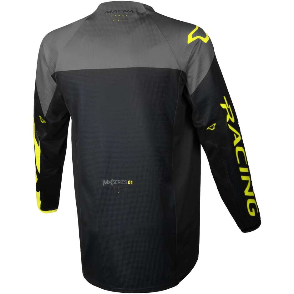 Macna Backyard-1 Motocross-Trikots Schwarz Fluo Grau Gelb