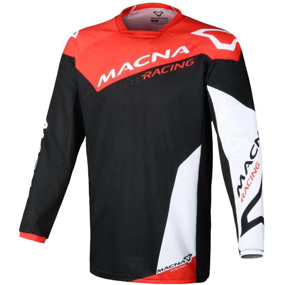Macna Backyard-1 Motocross-Trikots Schwarz Rot Weiß