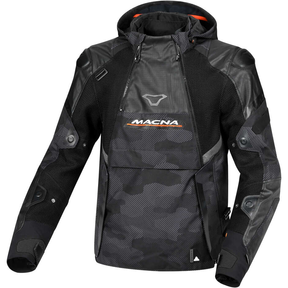 Macna Bradical Motorcycle Jacket Black-Grey camo Orange
