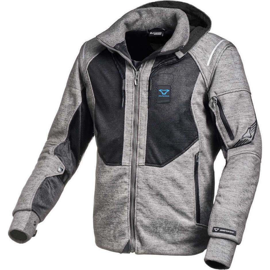 Macna Breeze Dark Grey Black Hooded Motorcycle Sweatshirt