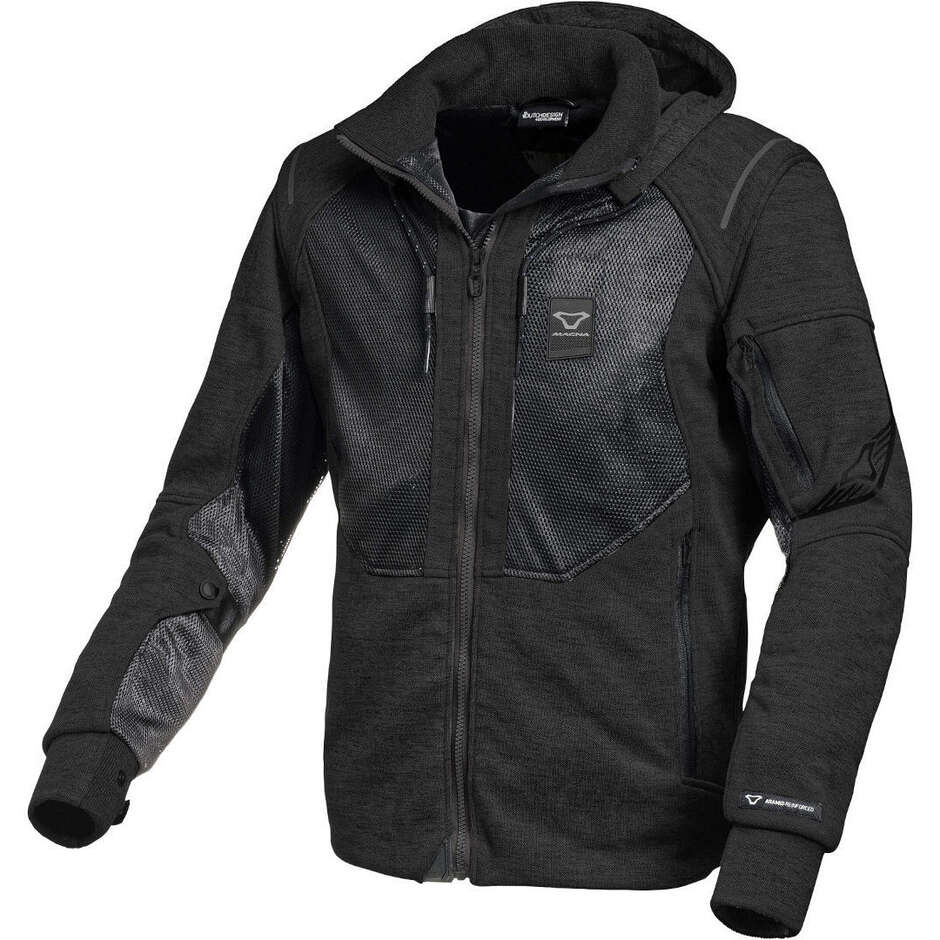 Macna Breeze Schwarzes Motorrad-Kapuzenpullover