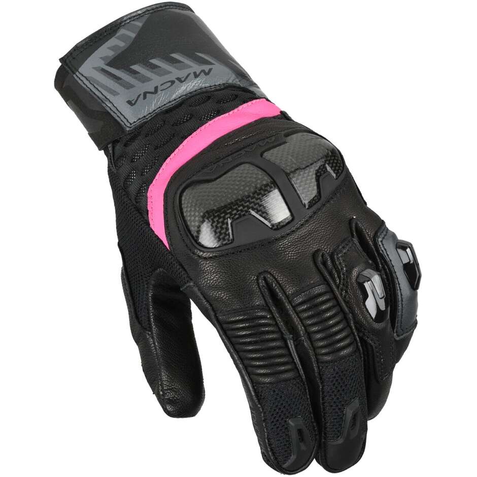 Macna Chiza Damen Motorradhandschuhe Schwarz Grau Rosa