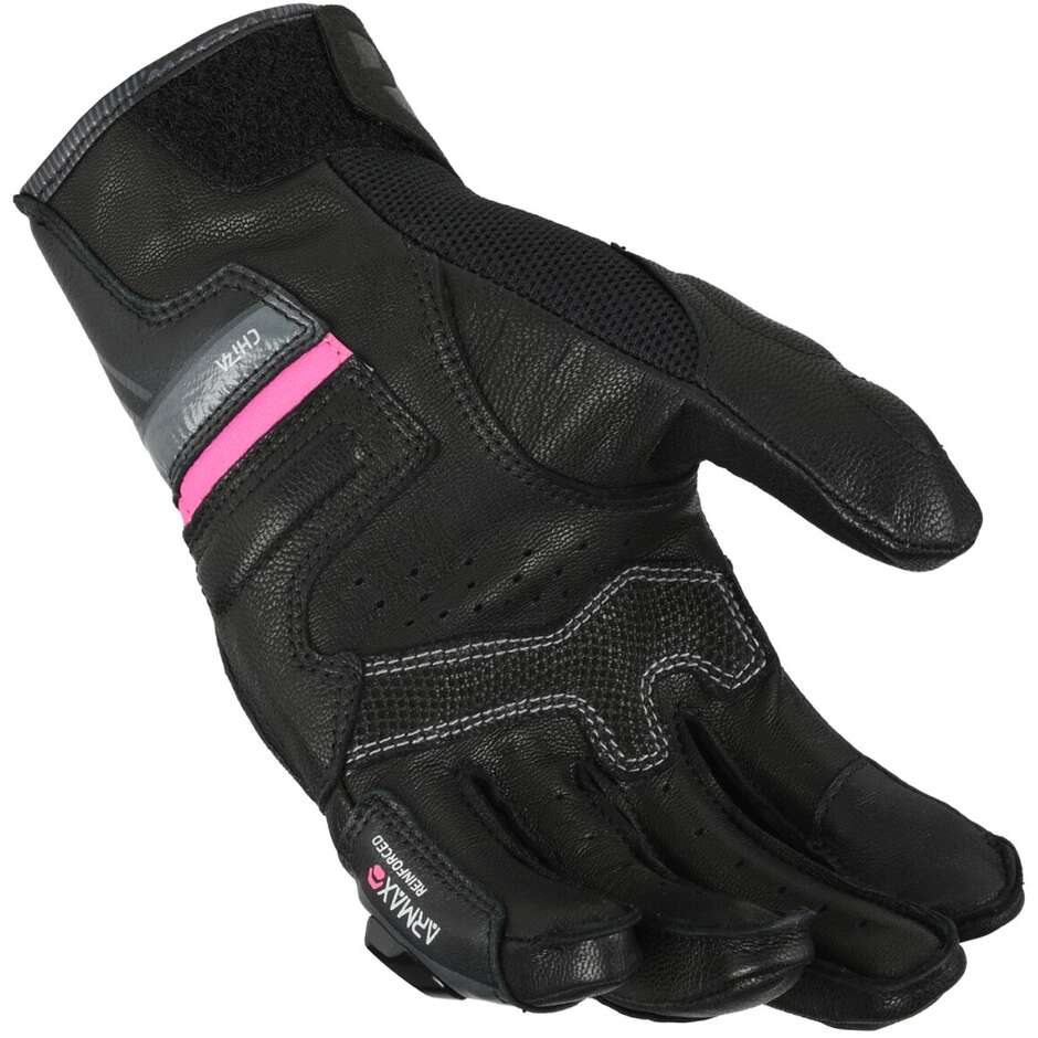Macna Chiza Damen Motorradhandschuhe Schwarz Grau Rosa