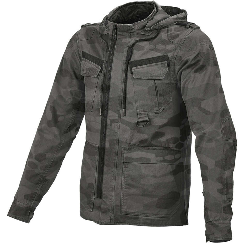 Macna Combat Motorradjacke Schwarz-Grau-Camouflage