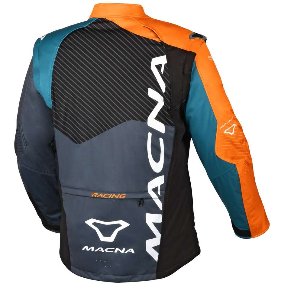 Macna Crest Off Road Motorcycle Jacket Orange Grey Blue