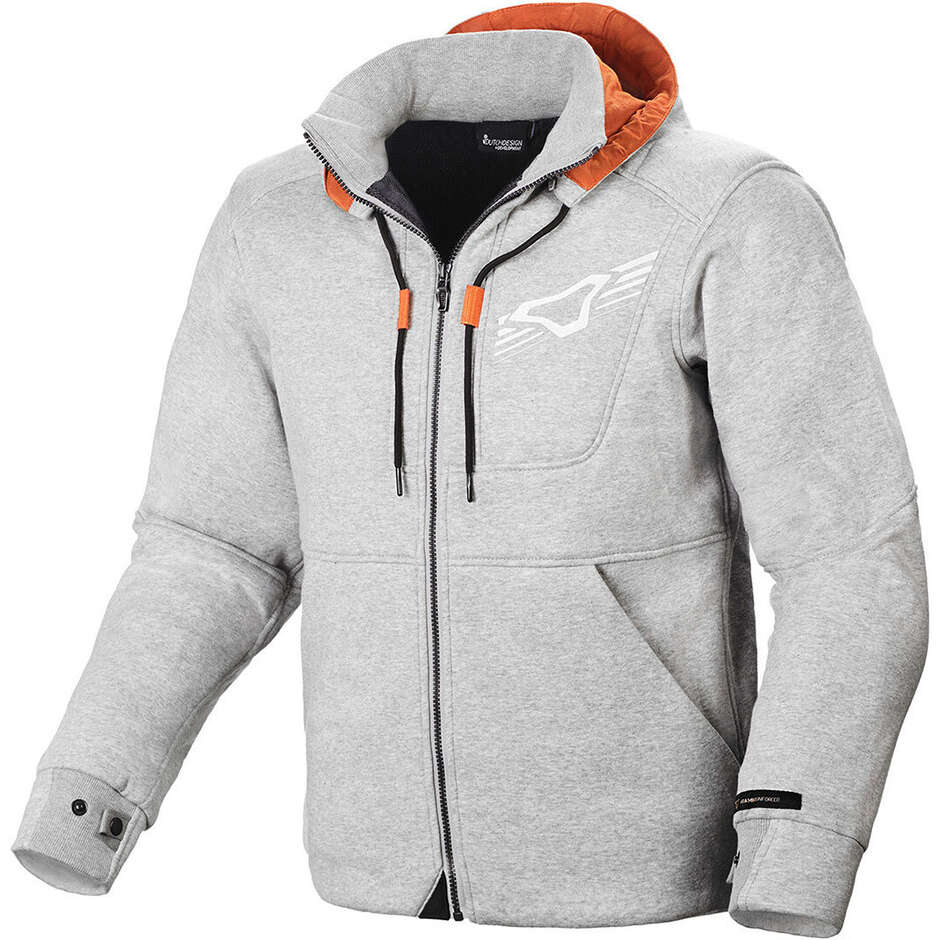 Macna District Light Grey Moto Hoodie