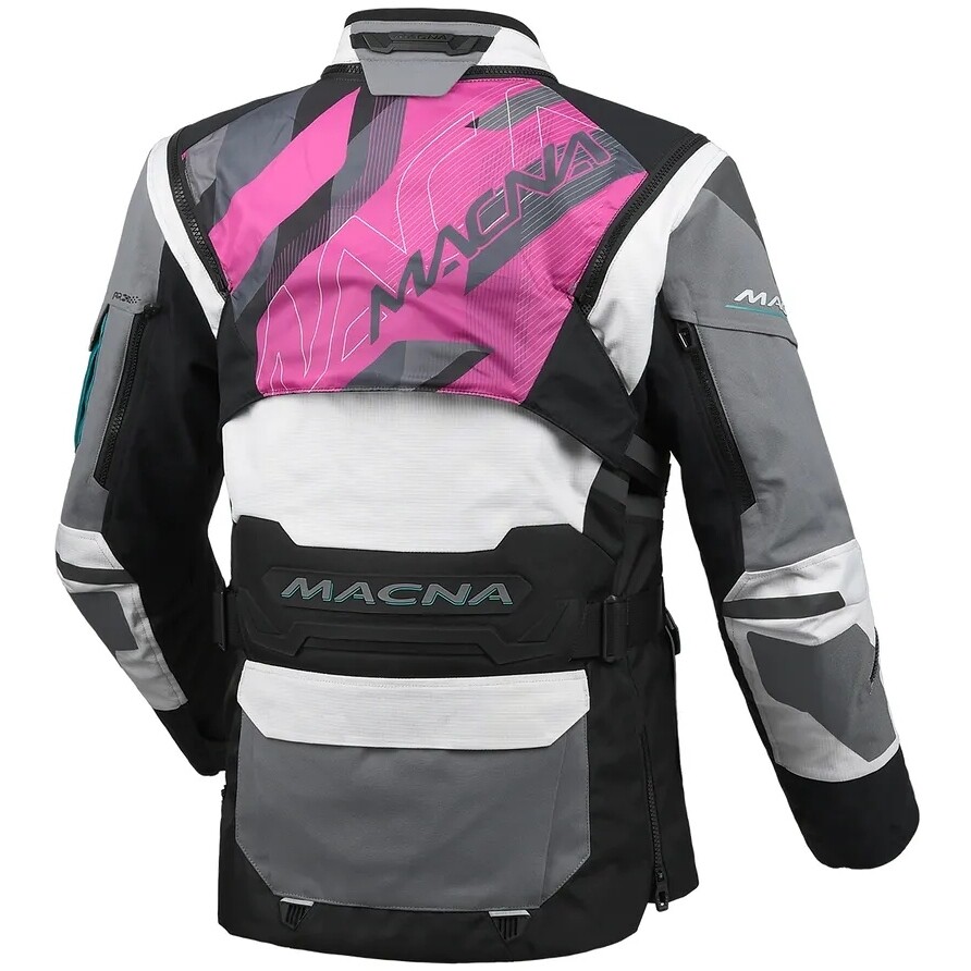 Macna Flexodus Damen-Motorradjacke, Grau/Grün