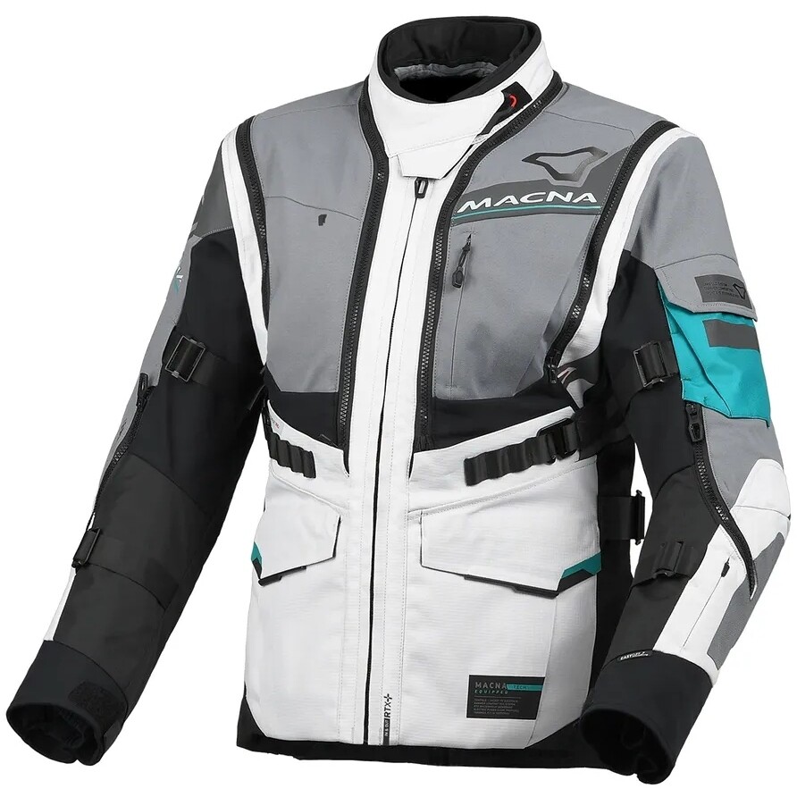 Macna Flexodus Women's Motorcycle Jacket, Grey/Green