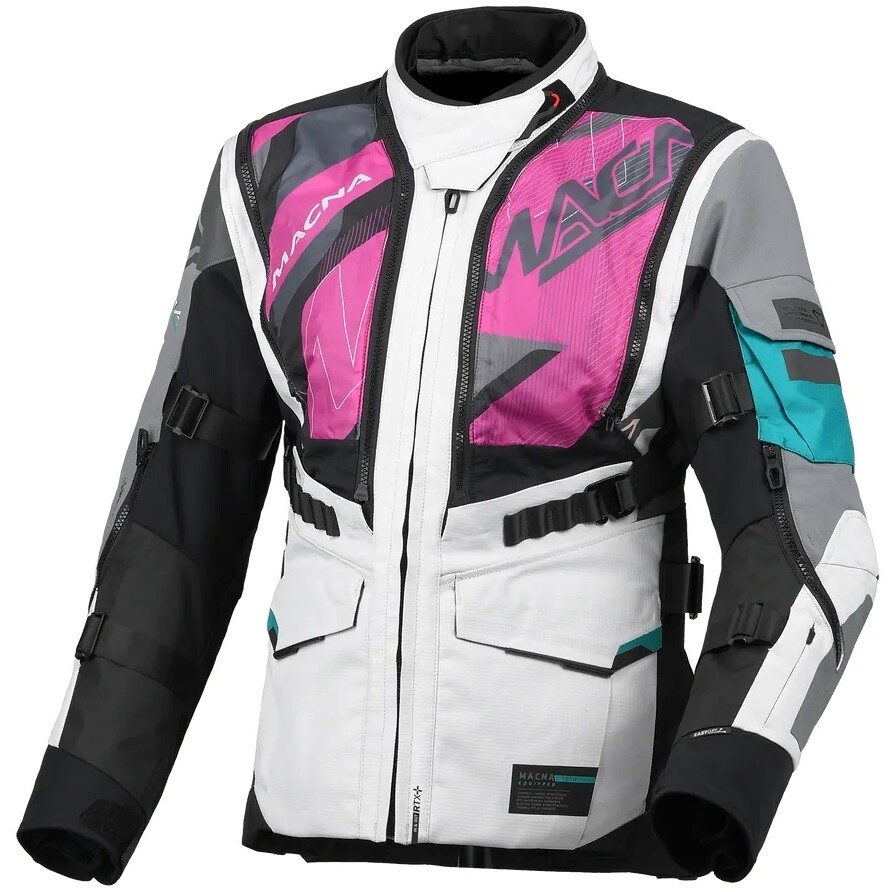 Macna Flexodus Women's Motorcycle Jacket, Grey/Green