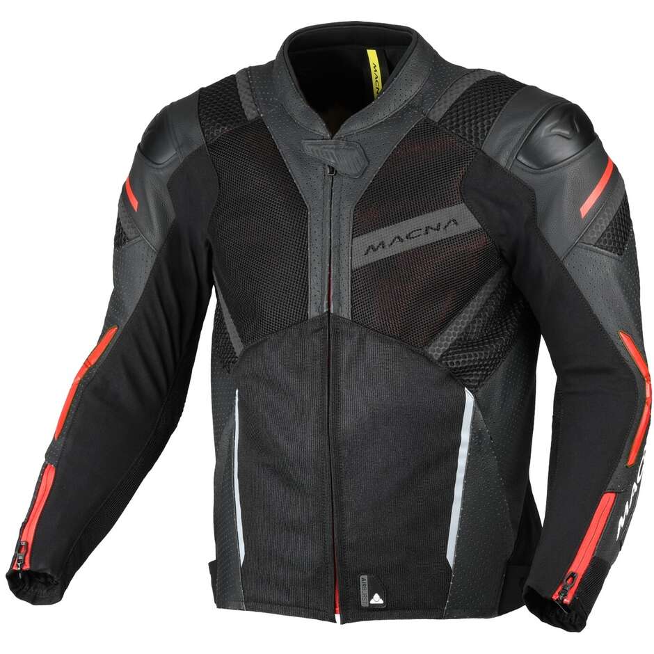 Macna Galvic Motorradjacke Schwarz Rot