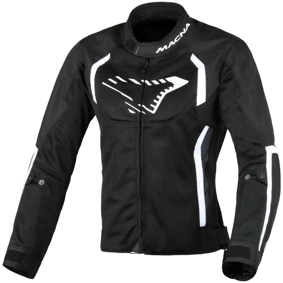 Macna Grisca Damen Softshell-Motorradjacke Schwarz Weiß