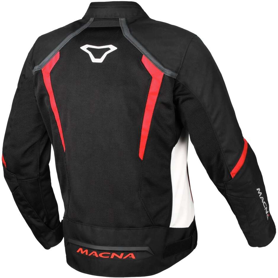 Macna Grisco Softshell Motorradjacke Schwarz Weiß Rot
