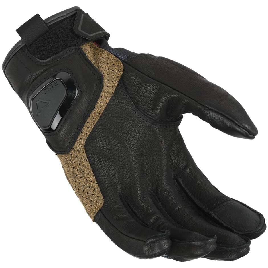 Macna Haros 2.0 Motorradhandschuhe Schwarz Taupe Rot