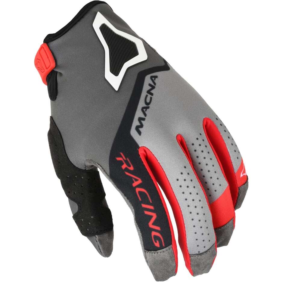 Macna Heat-1 Motocross-Handschuhe Schwarz Grau Rot