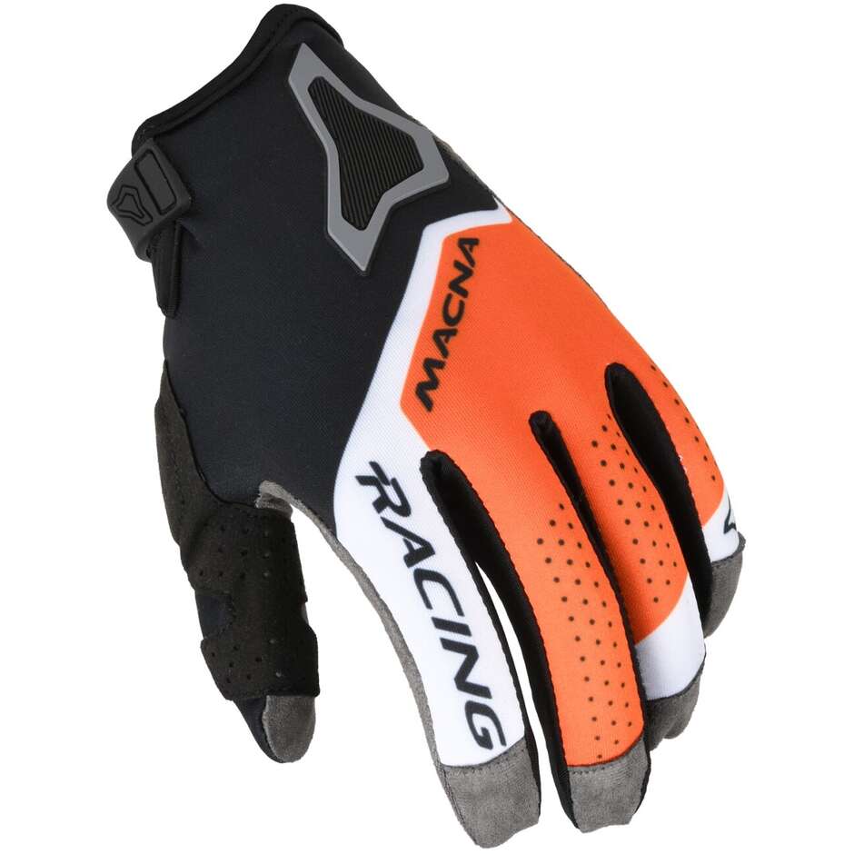 Macna Heat-1 Motocross-Handschuhe Schwarz Orange Weiß