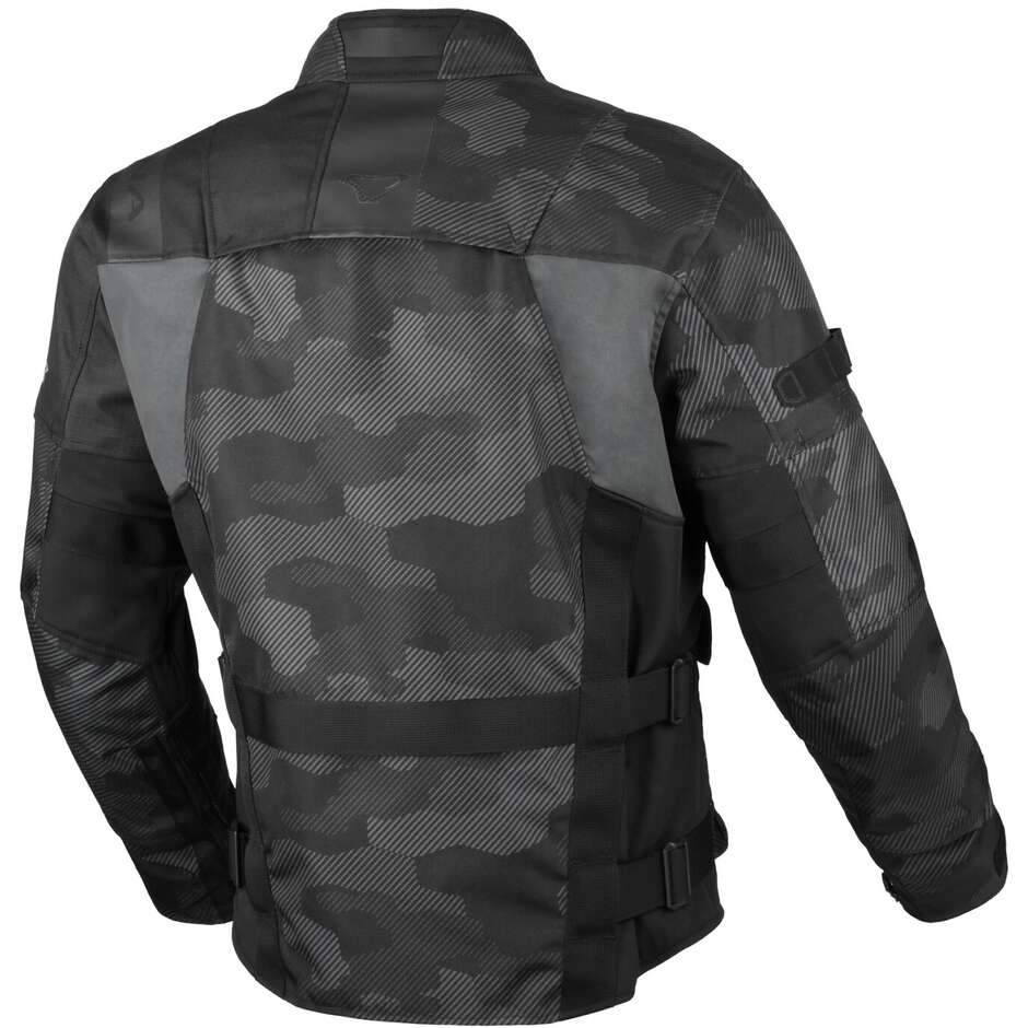 Macna Higera Softshell-Motorradjacke in Schwarz-Grau-Camouflage
