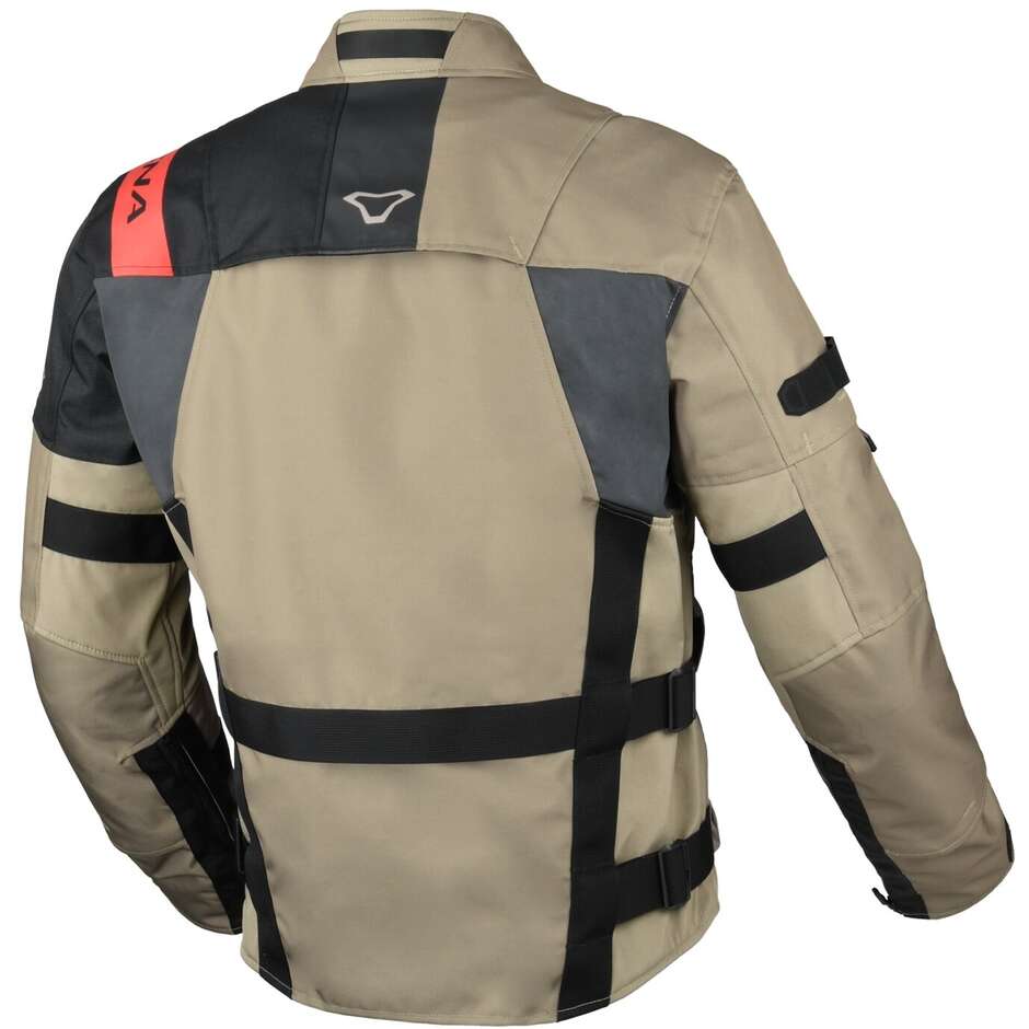 Macna Higera Taupe Schwarze Softshell-Motorradjacke