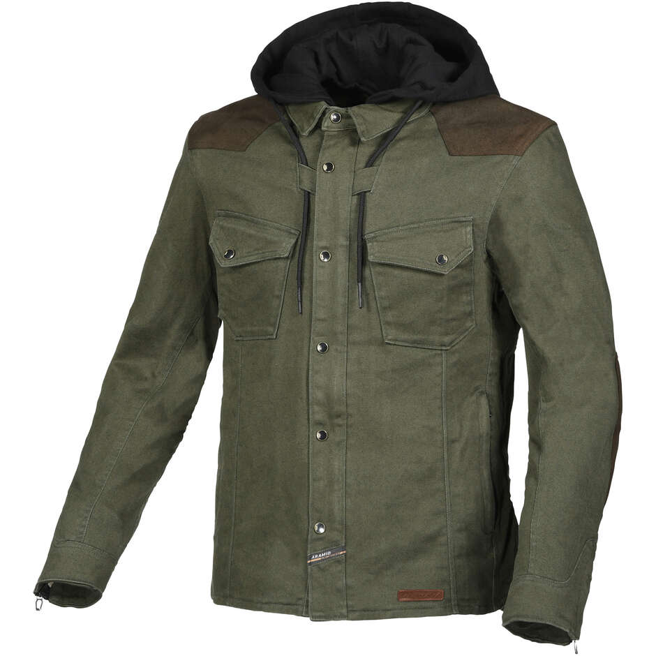 Macna Inland Green Brown Moto Hoodie