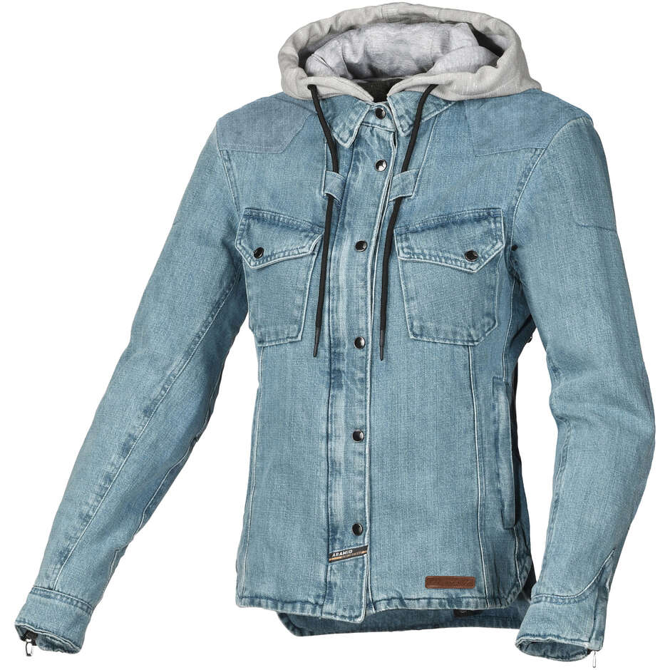 Macna Inland Light Damen Motorrad Hoodie Blau Grau