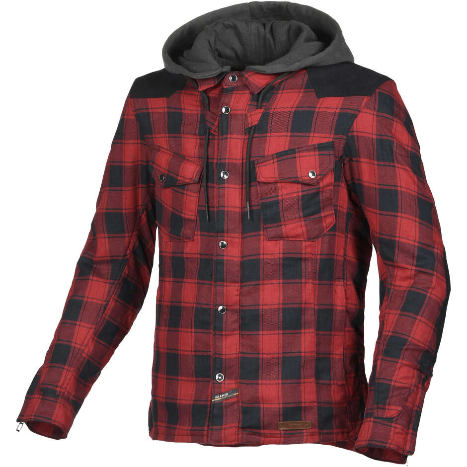 Macna Inland Moto Hoodie Red Black