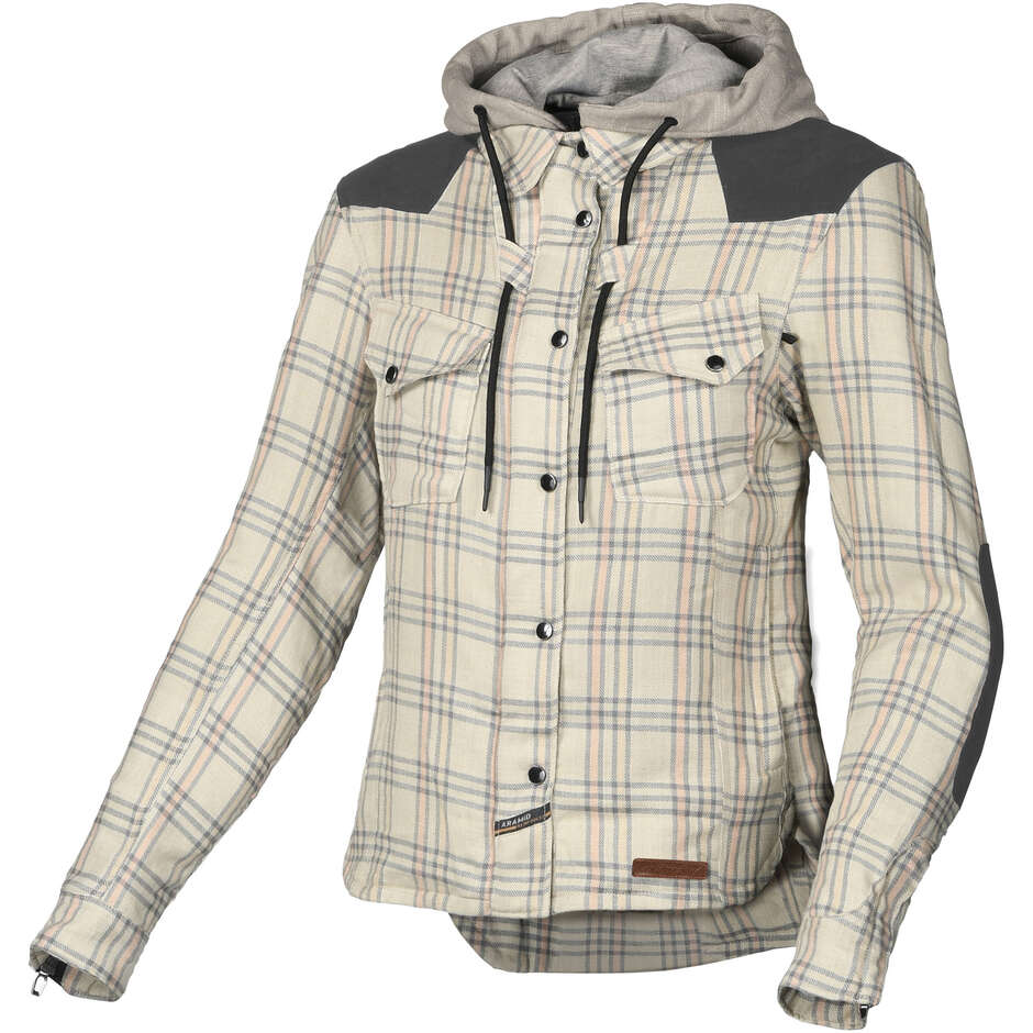 Macna Inland Women's Motorcycle Hoodie Beige Brown Pink