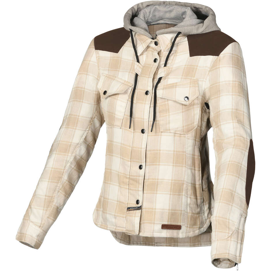 Macna Inland Women's Motorcycle Hoodie Beige Brown