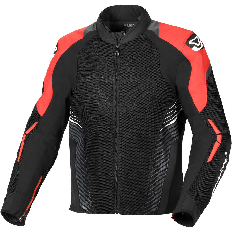Macna Novic Motorradjacke Schwarz Rot Weiß